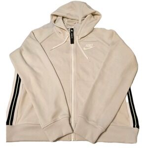 Nike Retro Hoodie Black/Green Stripe On Sleeve Full Zip Jacket Size Large NWT